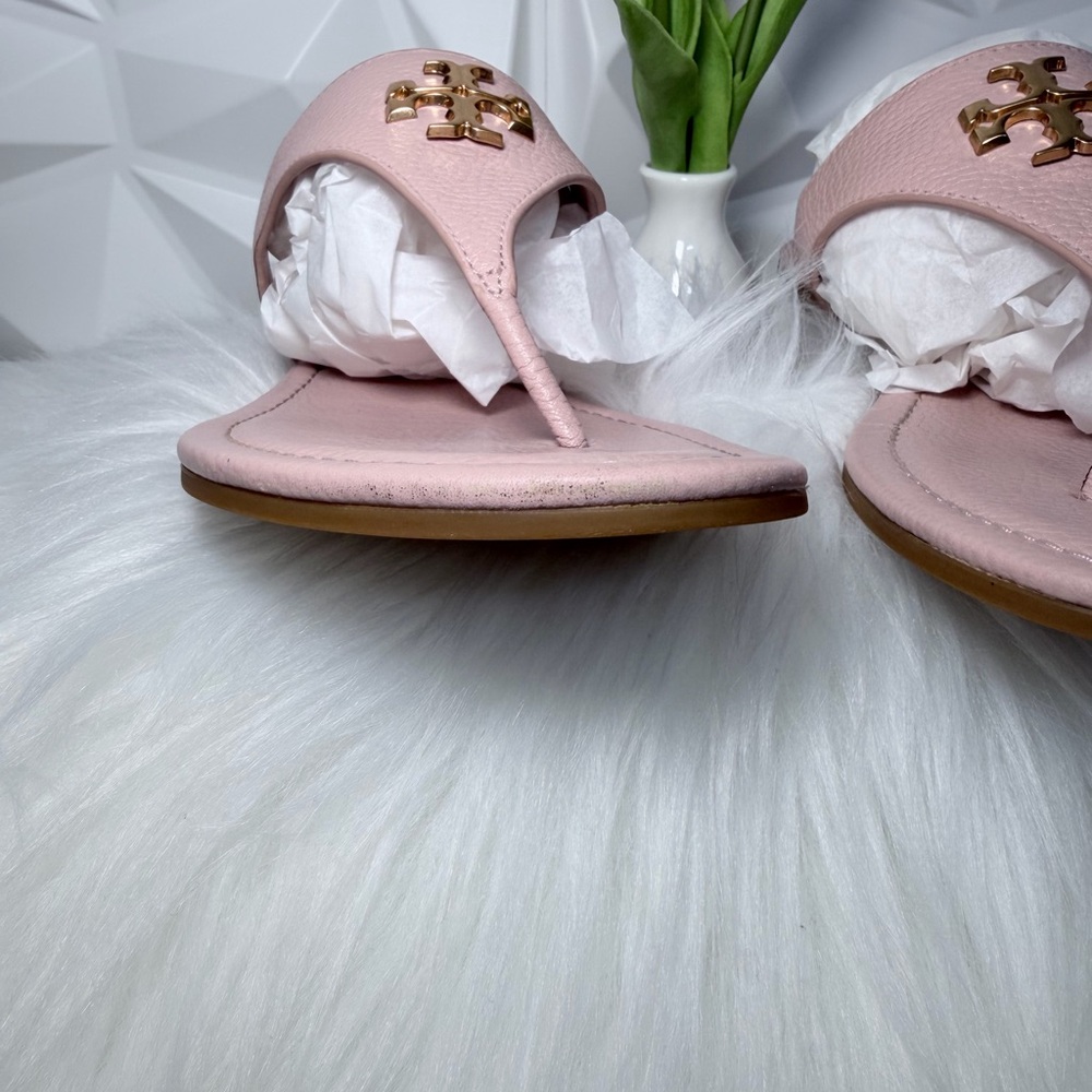 Tory Burch Blush Pink Logo Thong Sandals - Picture 4 of 11